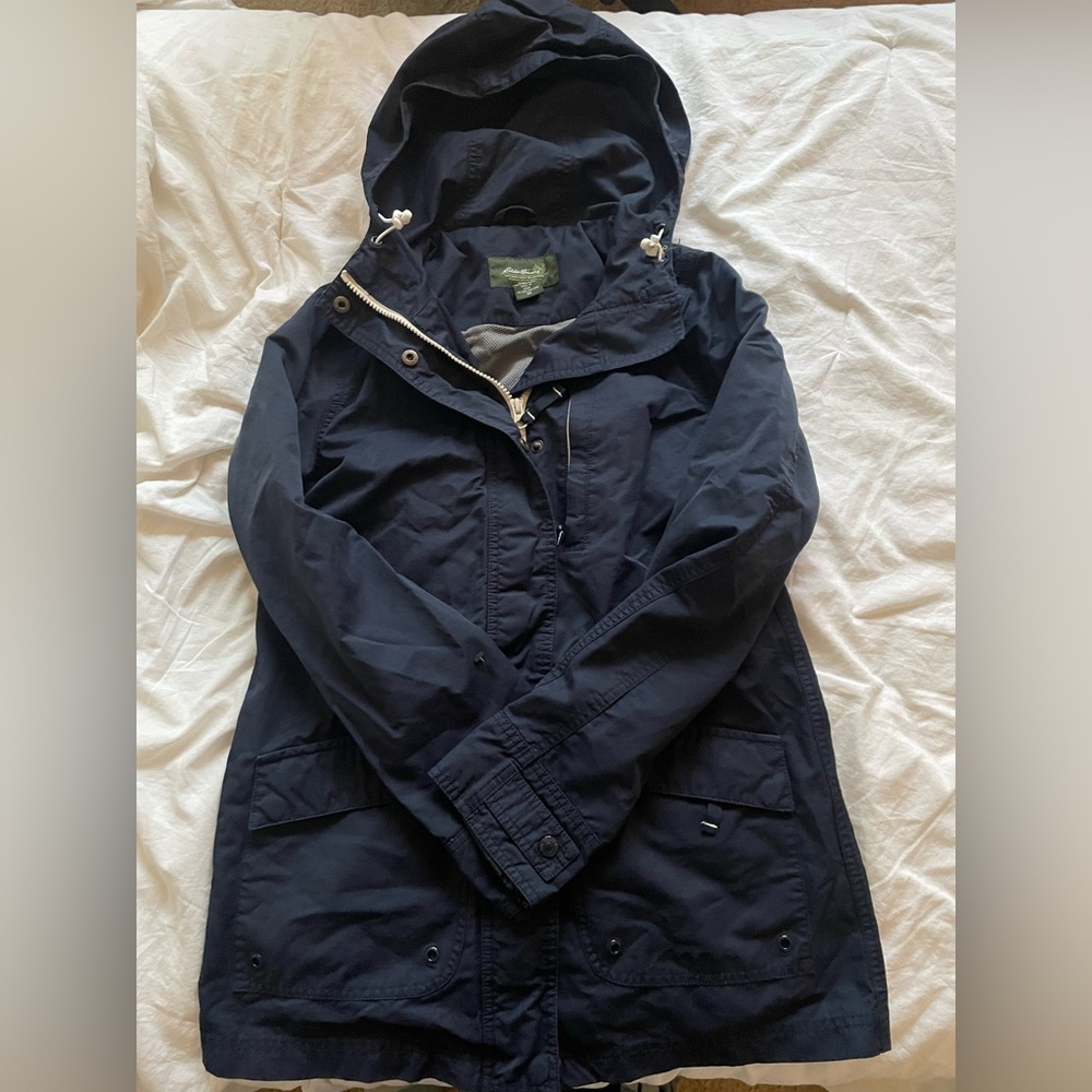 Eddie Bauer Navy Blue Hooded Utility Jacket